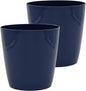 The HC Companies Aria Round Self-Watering Pot - Lightweight Plastic Planter for Herbs & More - Durable Plant Pots for Indoor Plants & Outdoor Plants (6" Sapphire Blue, Pack of 2)