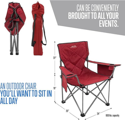 ALPS Mountaineering King Kong Camping Chairs for Adults with Mesh Cup Holders and Pockets, Built Durable and Reliable with Compact Foldable Steel Frame