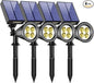 URPOWER Solar Lights Waterproof Solar Lights Outdoor 2-in-1 Adjustable Solar Spotlight Wall Light Auto On/Off Solar-Powered Landscape Lighting for Garden Yard Pathway Swimming Pool (4Pack, Warm White)