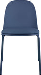 2xhome Parent Modern Stackable Armless Dining Chair | Plastic Shell Seat with Metal Legs | Indoor or Outdoor Use | Home Kitchen Patio (1, Blue, Padded Seat)