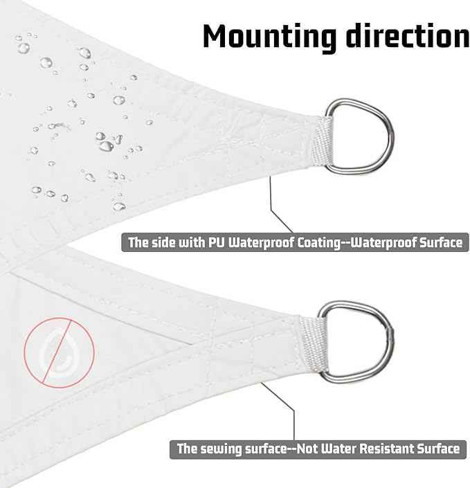 LOVE STORY Rectangle 9'x10' Waterproof Sun Shade Sail Canopy UV Block for Outdoor Patio Backyard Carport,White(We Make Custom Size)