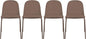 2xhome Parent Modern Stackable Armless Dining Chair | Plastic Shell Seat with Metal Legs | Indoor or Outdoor Use | Home Kitchen Patio (4, Brown, Padded Seat)