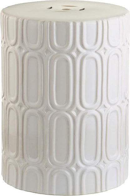 Safavieh Melody Glazed Ceramic Decorative Garden Stool, Cream