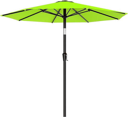AreShark 9 FT Patio Umbrella for Outdoor, Outdoor Umbrella with Push Button Tilt and Crank, Outdoor Patio Umbrellas with 8 Sturdy Ribs for Market, Garden, Deck, Backyard, Pool (Apple Green)