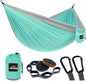 Camping Hammock, Super Lightweight Portable Parachute Hammock with Two Tree Straps Single or Double Nylon Travel Tree Hammocks for Camping Backpacking Hiking