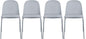 2xhome Modern Stackable Armless Dining Chair | Plastic Shell Seat with Metal Legs | Indoor or Outdoor Use | Home Kitchen Patio (4, Grey, Padded Seat)