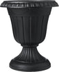 Arcadia Garden Products PL20BK Classic Traditional Plastic Urn Planter, Indoor or Outdoor Garden Decor, Flower Pot Vase 10x12 - Black