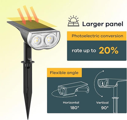 Linkind Solar Lights Outdoor StarRayS, Bright Solar Spot Lights Outdoor, IP67 Waterproof Spotlights for Garden Yard Landscape Walkway Patio Tree (Daylight, 10 Pack)