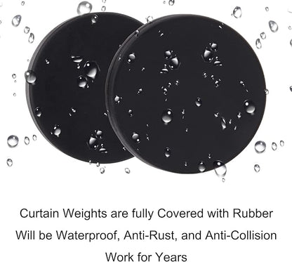 Magnetic Shower Curtain Weights, Rubber Covered Heavy Duty Weights, Prevent Curtain Liner from Blowing Around, Work for Drapery, Tablecloth, Flag, Outdoor Curtain 5 Pairs(Pack of 10)