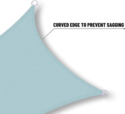SUNNY GUARD Waterproof Sun Shade Sail 10' x 13' Sky Blue Rectangle UV Block Sunshade for Backyard Yard Deck Patio Garden Outdoor Activities and Facility(We Make Custom Size)