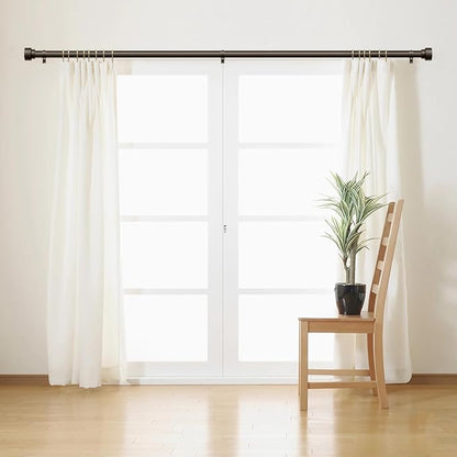 Curtain Rods for Windows 72 to 144, 1 Inch Adjustable Heavy Duty Long Window Drapery Rods with End Caps, Indoor Outdoor Curtain Rod for Patio Bedroom, Size 32" - 150", Antique Bronze
