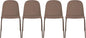 2xhome Set of 4 Modern Stackable Armless Dining Chairs | Plastic Shell Seat with Metal Legs | Indoor or Outdoor Use | Home Kitchen Patio, Brown