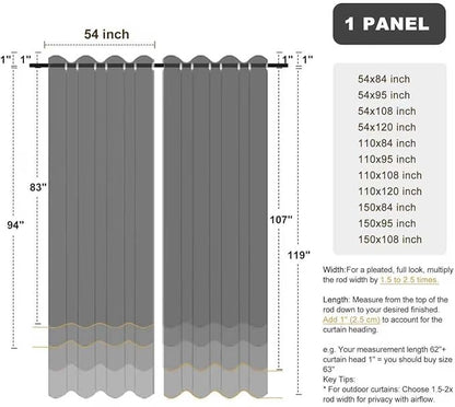 BONZER Waterproof Outdoor Curtains for Patio Porch Pergola Cabana Light Filtering Privacy Grommet Indoor Curtain Panels for Bedroom Living Room, 1 Panel, 84W x 108L inch, Silver