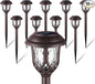EXCMARK 10 Pack Solar Lights Outdoor Decorative Garden Yard Lights for Pathway Walkway Sidewalk Driveway. (Brown, Warm White)