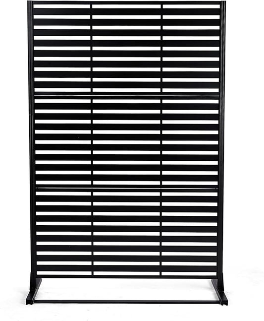 VINGLI Metal Privacy Screen for Outdoor, 72" x 49" Freestanding Privacy Fence Panels, Decorative Room Divider for Patio, Deck, Balcony, Pool