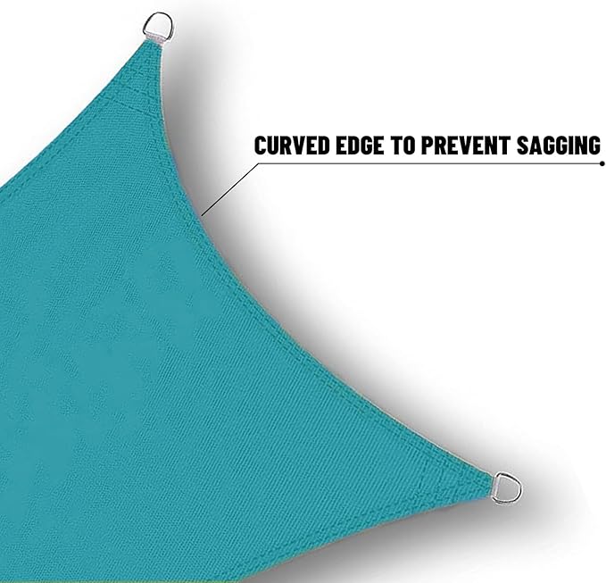 SUNNY GUARD Waterproof Sun Shade Sail 8' x 20' Turquoise Blue Rectangle UV Block Sunshade for Backyard Yard Deck Patio Garden Outdoor Activities and Facility(Customized)
