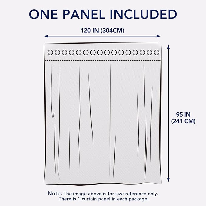 PureFit Outdoor Curtains for Patio Waterproof Weatherproof, UV and Fade Resistant Outside Curtains for Gazebo, Front Porch, Pergola, Sun Blocking Privacy Curtain, 120W x 95L inch, 1 Panel, Sky Blue