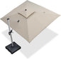 PURPLE LEAF 9' X 11' Patio Umbrella Outdoor Rectangle Umbrella Large Cantilever Umbrella Windproof Offset Heavy Duty Sun for Garden Deck Pool Patio, Beige