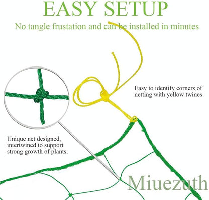 Trellis Netting for Climbing Plants - Heavy Duty Garden Trellis Netting for Cucumber, Vine, Fruits & Vegetables Tomato Plants Trellis Net, Climbing Vining Plants (1-Pack 24.6' x 6.6'Ft)