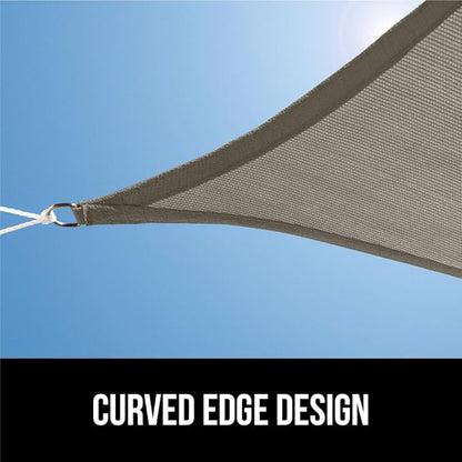 GORILLA GRIP Heavy Duty Sun Shade, UV Protection Fade Tear and Rust Resistant Rectangle Sunshade Canopy, Curved Edges Blocks Sunlight, Breathable Sail, Outdoor Patio, Lawn Garden 12x12 FT Gray