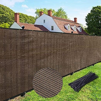 UPGRADE Privacy Fence Screen 3'x22' Brown Outdoor 90% Visibility Blockage 170 GSM Mesh Shade Cover Panels for Backyard,Balcony,Home Decoration with Zip Ties,Customized Avaliable