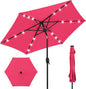 Best Choice Products 7.5ft Outdoor Solar Market Table Patio Umbrella for Deck, Pool w/Tilt, Crank, LED Lights - Hot Pink