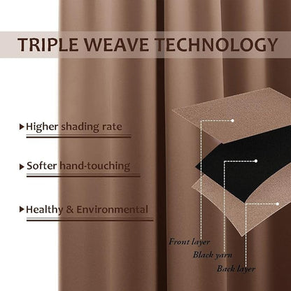 NICETOWN Room Divider Curtain for Patio 84 inch Length, Vertical Blinds Blackout Thermal Insulated Stainless Steel Grommet Top Slider for Sliding Glass Door, Tan, 1 Panel, W100 x L84