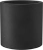 Kante 9.8" Dia Round Concrete Planter, Modern Style Large Cylindrical Plant Pot with Drainage Hole and Rubber Plug for Indoor Outdoor Patio, Burnished Black