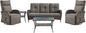 5 Piece Patio Furniture Set with Swivel Recliner Chair - Removable Outdoor Patio Couch Set, Chaise Lounge Chair Outdoor with Adjustable Backrest and Footrest and Coffee Table for Casual Gathering