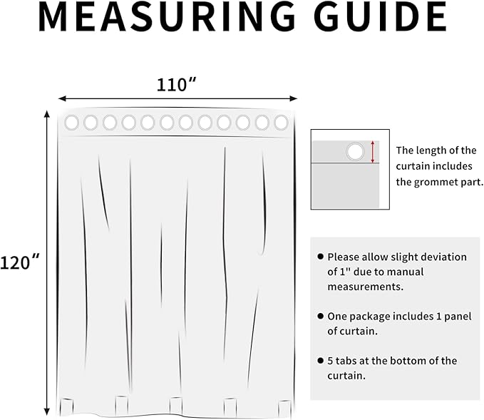 Easy-Going Linen Look Outdoor Curtains Waterproof Windproof Porch Curtains, Soft Thicken Outdoor Privacy Curtains for Patio, Gazebo, Grommet Top and Tab Bottom Drape, 1 Panel, 110x120 inch, Sky Blue