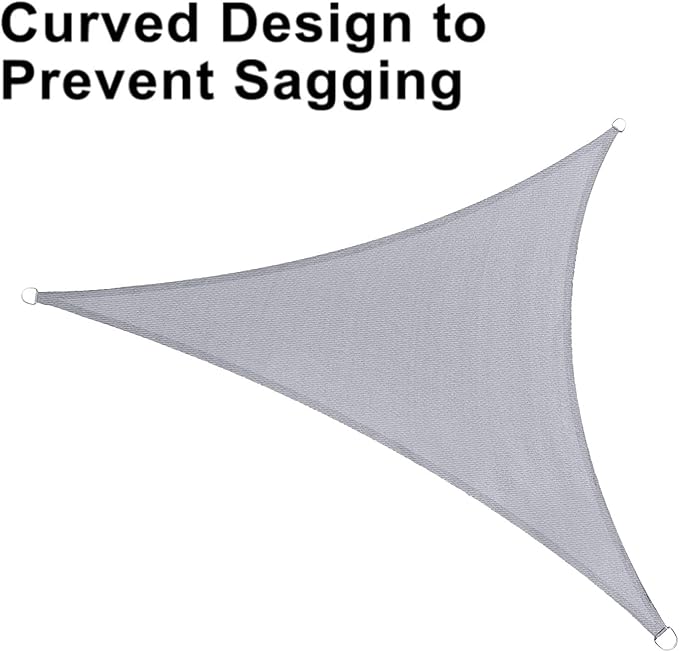 LOVE STORY Custom Size 9'x9'x9' Silver Grey Sun Shade Sail Triangle Sunshade Fabric Awning Canopy for Patio Backyard Carport Pergola (Customized)