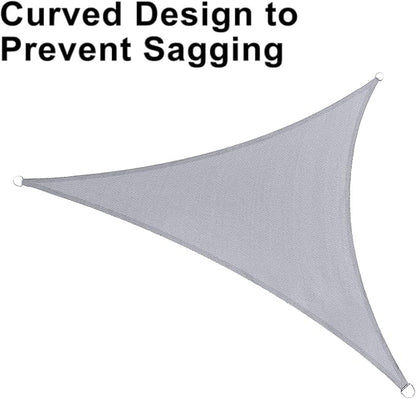 LOVE STORY Custom Size 8'x8'x8' Silver Grey Sun Shade Sail Triangle Sunshade Fabric Awning Canopy for Patio Backyard Carport Pergola (Customized)