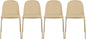 2xhome Parent Modern Stackable Armless Dining Chair | Plastic Shell Seat with Metal Legs | Indoor or Outdoor Use | Home Kitchen Patio (4, Beige, Padded Seat)