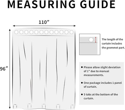Easy-Going Linen Look Outdoor Curtains Waterproof Windproof Porch Curtains, Soft Thicken Outdoor Privacy Curtains for Patio, Gazebo, Grommet Top and Tab Bottom Drape, 1 Panel, 110x96 inch, Black