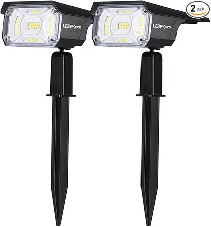 Solar Spot Lights, IP65 Waterproof 40 LEDs Landscape Spotlights,USB & Solar Powered Wall Lights Dark Sensing Auto On/Off,3 Modes Outdoor Solar Garden Lights for Yard Porch 2 Pack