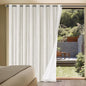 H.VERSAILTEX Linen Blackout Curtains Durable Thick Textured Linen Look 100% Blackout Patio Door Curtain, Anti Rust Grommet Extra Wide Sliding Glass Door Curtains, W100 x L84 inch- Ivory