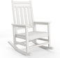 HDPE Rocking Chair Outdoor- Poly High Back Porch Rocker Chairs for Adults - All Weather Resistant Furniture for Patio Front Porch - White