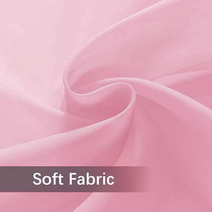 SpaceDresser Waterproof Outdoor Sheer Curtains for Patio - 2 Panels Rod Pocket Indoor Voile Sheer Curtain for Living Room,52W x 96L inch, Light Pink