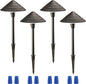 LEONLITE Low Voltage Landscape Lights, 3W 12V Pathway Lighting Wired, IP65 Waterproof Light for Yard Lawn, ETL Listed, Bronze Aluminum Housing, 5000K Daylight, Pack of 4