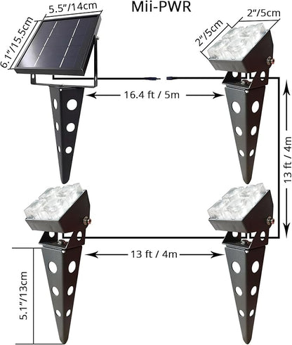 Solar Spotlights Outdoor Waterproof IP65 Landscape Spot Lights with Metal Stake 42ft Cable 3-in-1 Warm White Auto On/Off Dusk to Dawn Flag Pole Uplights for Fence Pathway Trees Garden Yard