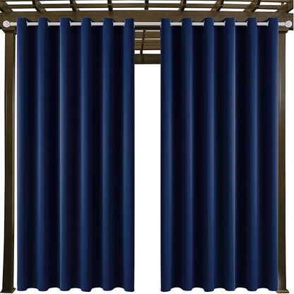 Outdoor Indoor Curtains W84 x L108 for Patio - Weather-resistant Window Panels Privacy Protect Grommet Top Thermal Insulated Home Curtain for Porch Pergola Lawn Garden Hot Tub Area (2 Panels)