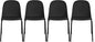 2xhome Modern Stackable Armless Dining Chair | Plastic Shell Seat with Metal Legs | Indoor or Outdoor Use | Home Kitchen Patio (4, Black, No Padding)