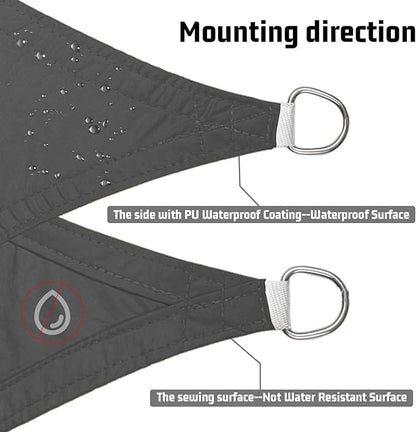 LOVE STORY Rectangle 7'x7' Waterproof Sun Shade Sail Canopy UV Block for Outdoor Patio Backyard Carport,Dark Grey(We Make Custom Size)