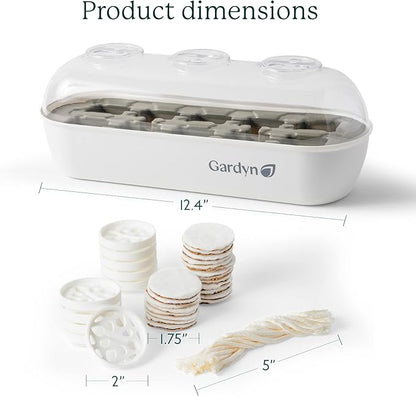 GARDYN Complete Microgreens Growing Kit - Indoor Herb Garden - Indoor Hydroponics Growing System Kit Nursery Seed Starter Tray, 20 Seed Pads, Bamboo Wicks,10 Grow Plates
