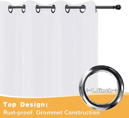 HolidayIdeas White Outdoor Curtains for Patio Waterproof, 4 Panels - 54 x 95 Inch - Privacy Protection & Light Filtering Curtains Grommet Outside Curtains for Porch, Gazebo, Pergola, Backyard