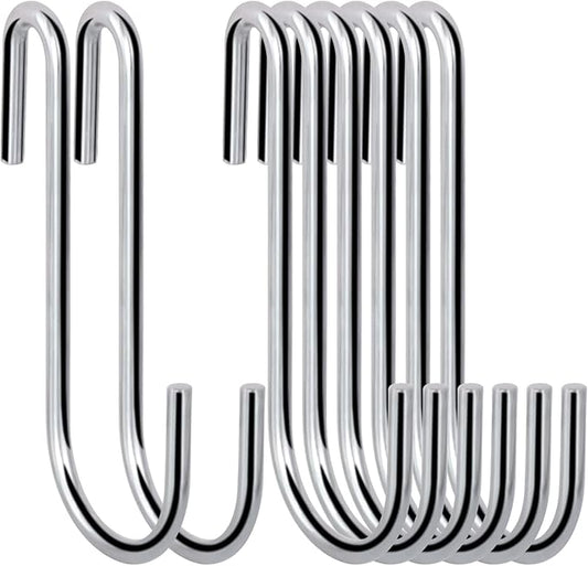 30 Pack Heavy Duty S Hooks Pan Pot Holder Rack Hooks Hanging Hangers S Shaped Hooks for Kitchenware Pots Utensils Clothes Bags Towels Plants -4 Inch