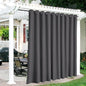 RYB HOME Extra Wide Outdoor Curtains for Patio Waterproof Heavy Duty Thermal Insulated in Summer Full Coverage Privacy for Porch, Cabana & Pool, W150 x L95, Grey, 1 Panel
