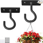 2Pcs 2.5in Ceiling Hooks for Hanging Plants Black