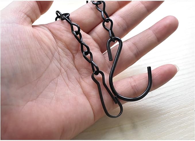 YINGFENG 10 Pack 9.5 Inch Black Hanging Chains, Garden Plant Hangers for Hanging Bird Feeders, Billboards, Chalkboards, Basket, Planters, Lanterns, Wind Chimes and Decorative Ornaments Etc.