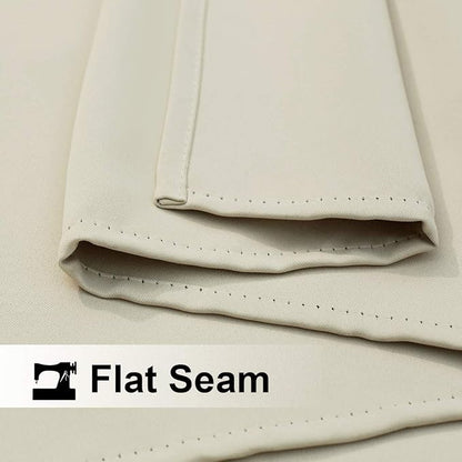 NICETOWN 2 Panels Outdoor Patio Curtains Waterproof, Stainless Steel Grommet Porch Decor Thermal Insulated Windproof Weighted Curtains for Outdoor Open-air Film, Beige, W52 x L84 Inch
